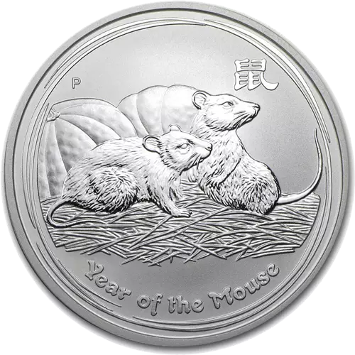 Perth Mint 1 oz Silver Lunar Year of the Mouse BU (Series II) 2008